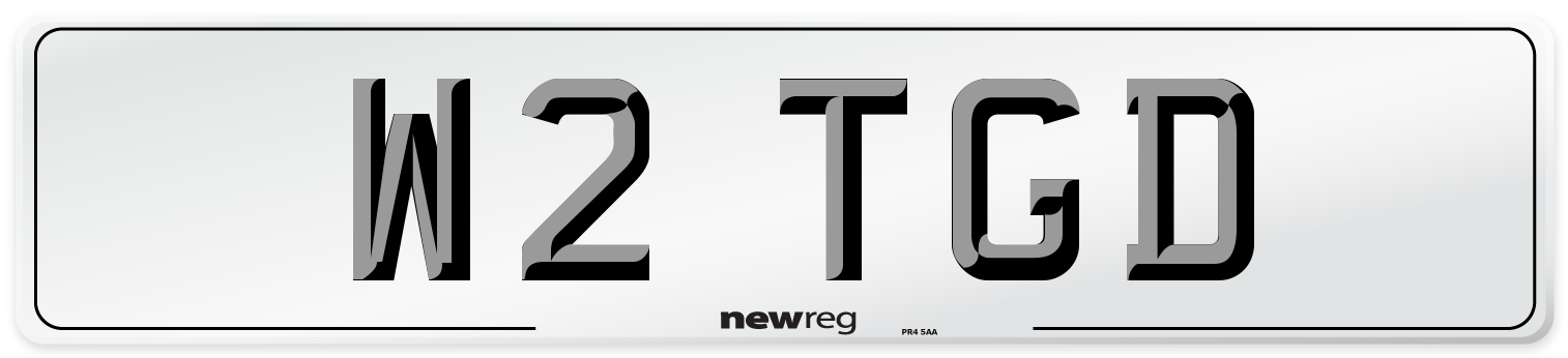 W2 TGD Number Plate from New Reg